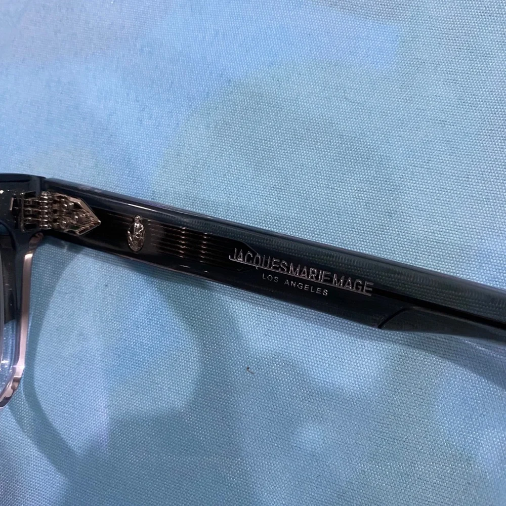 Jacques Marie Mage Two-Tone Clear to Black Square Glasses